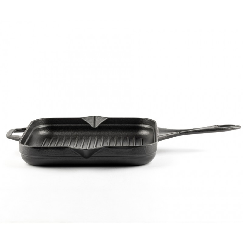 Emaliuota ketaus grilio keptuvė Hosse, Black Onyx, 28x28cm | Ketaus grilio keptuvė | Ketaus keptuvė |