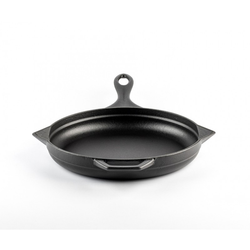 Emaliuota ketaus keptuvė Hosse, Black Onyx, Ф24cm | Plokščia ketaus keptuvė | Ketaus keptuvė |