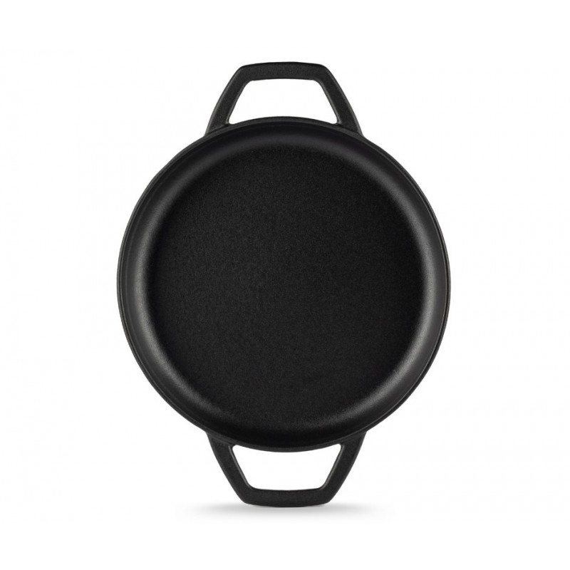 Emaliuota ketaus keptuvė su dviem rankenomis Hosse, Black Onyx, Ф22cm | Plokščia ketaus keptuvė | Ketaus keptuvė |
