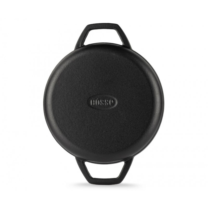 Emaliuota ketaus keptuvė su dviem rankenomis Hosse, Black Onyx, Ф22cm | Plokščia ketaus keptuvė | Ketaus keptuvė |