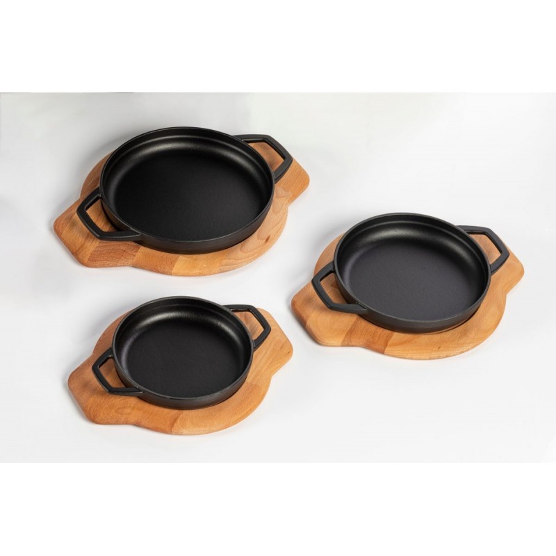 Emaliuota ketaus keptuvė su dviem rankenomis Hosse, Black Onyx, Ф22cm | Plokščia ketaus keptuvė | Ketaus keptuvė |