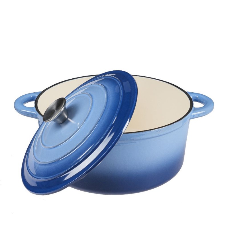 Emaliuotas ketaus puodas, Mėlyna, Ф22 - 