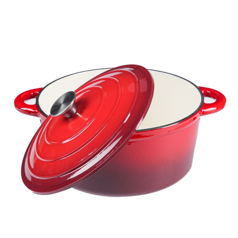 Emaliuotas ketaus puodas, Raudona, Ф22 - 